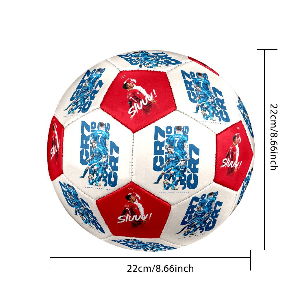 Ronaldo's Portugal Celebration Soccer Ball Size 5 Football Machine-Stitched Indoor/Outdoor Universal Football