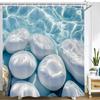 Blue Sea Cobblestone Style Shower Curtain Bath Curtain Ocean Printed Bathroom Curtains For Home Decoration Curtain