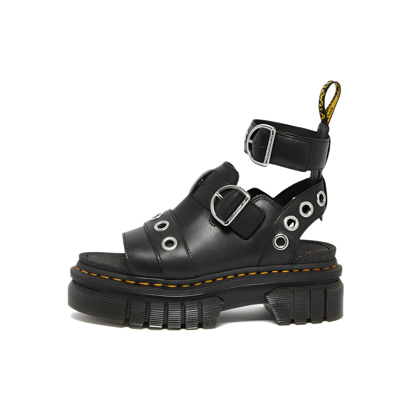 Dr. Martens Ricki HDW Fashion Metal Buckle Roman Sandals Women Sandals Black 27401001 36