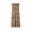 Stylish Print Mesh Bandeau Dress - Waist-Slimming, Elegant Summer Long Dress for Women