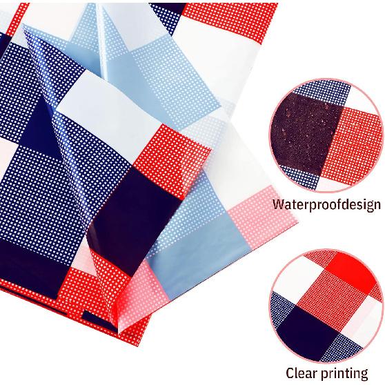 Boao 3 Pieces 4th of July Table Cloth Memorial Day Red White and Blue Tablecloth Buffalo Plaid Plastic Table Covers Rectangle Checkered Patriotic