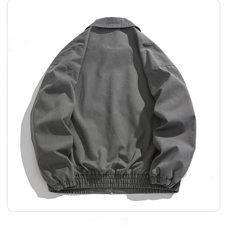 Denim Jacket Men's Retro Trend Autumn New Lapel Solid Color Versatile Tooling Jacket Autumn and Winter Trend