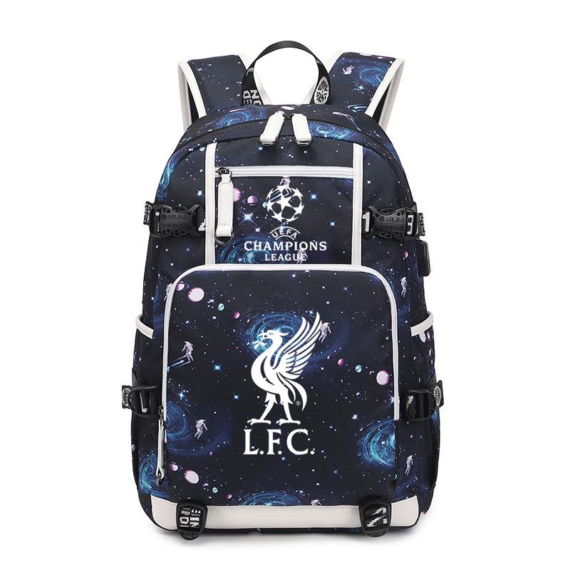 Football Printed Student Backpack Multifunctional Usb Interface Large Capacity Leisure Travel Backpack