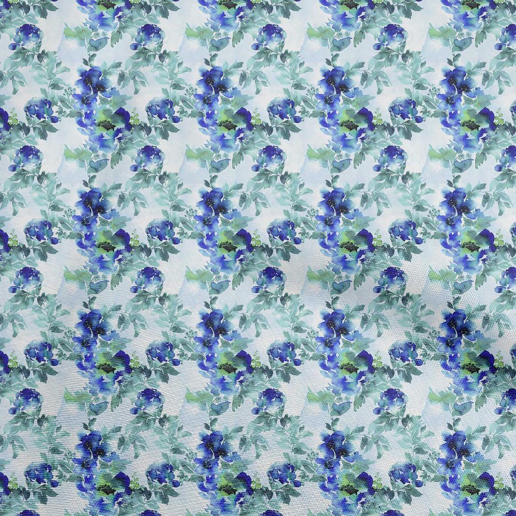 oneOone Cotton Flex Green Fabric Abstract Watercolor Floral Sewing Craft Projects Fabric Prints By Yard 40 Inch