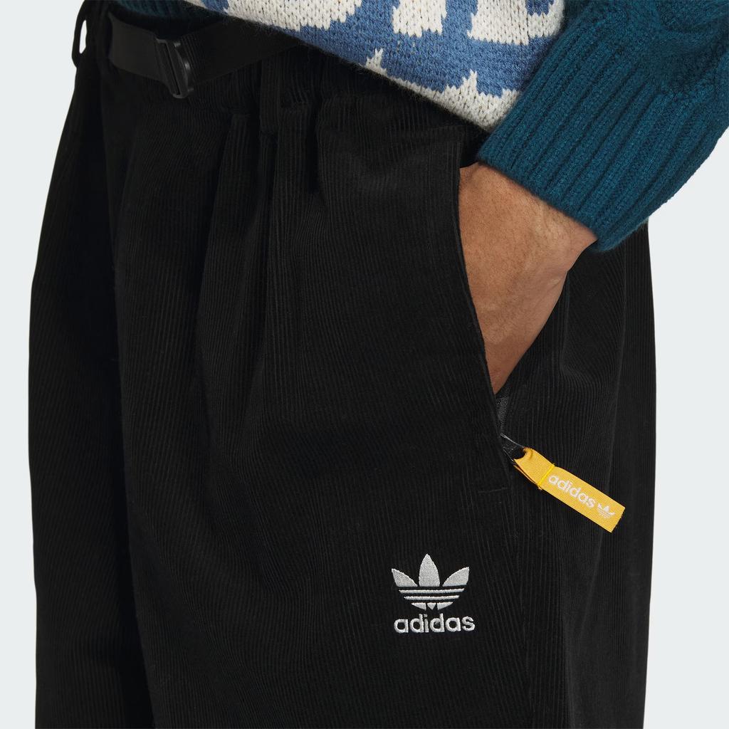 Adidas Originals Solid Color Logo Loose Weave Track Pants Men Bottoms Black IN0991