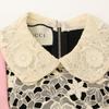 GUCCI 467502 Black x Pink Embroidered Lace Collar Ribbon Design Short Sleeve Dress dress S black/pinkUsed