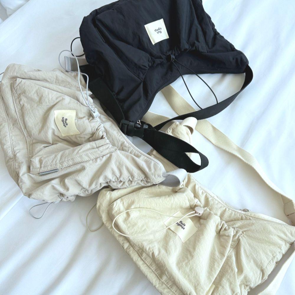 Fluit Studio Nylon Buckle Point Shirred String Crossbody Bag