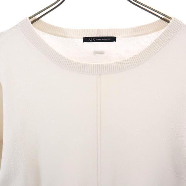 ARMANI EXCHANGE Long sleeve Switch design knit S White system sweater Women Used