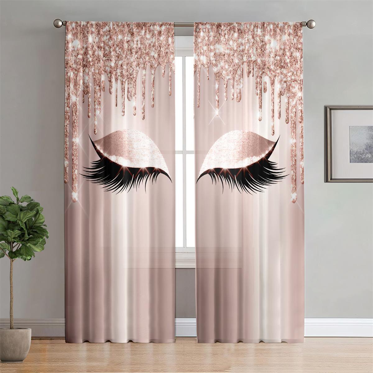 

Ресницы Радуга Принцесса Золотой Блеск Женщины Девушка 2 шт. Светофильтрующая Штора для Гостиной Спальни Оконная Драпировка Декор 75W60H(CM) 2PCS