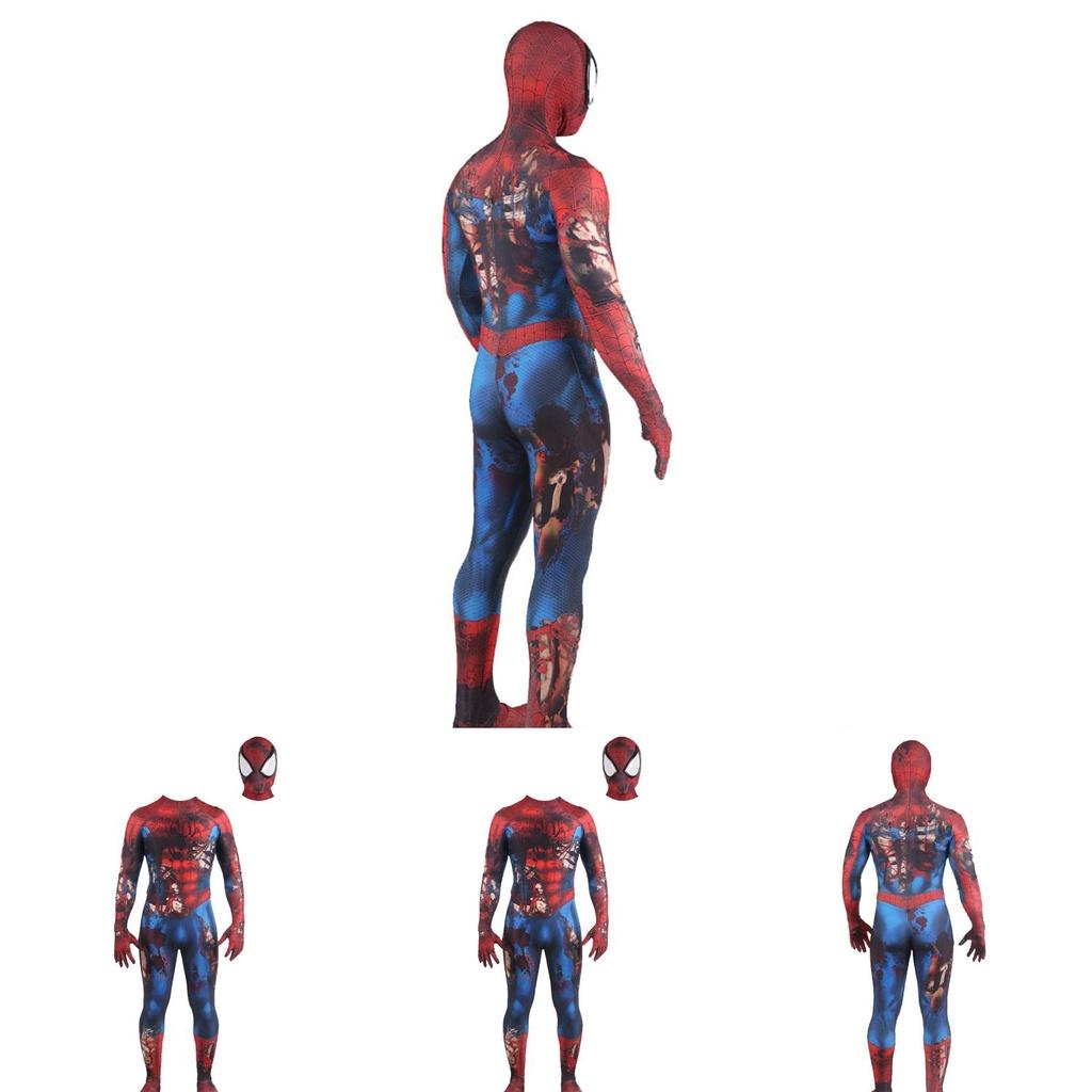 Halloween Spiderman Jumpsuit Prachtig Gemaakt Van Blauw En Rood Spandex Perfect Voor Kostuumfeesten En Verkleedpartijen.
