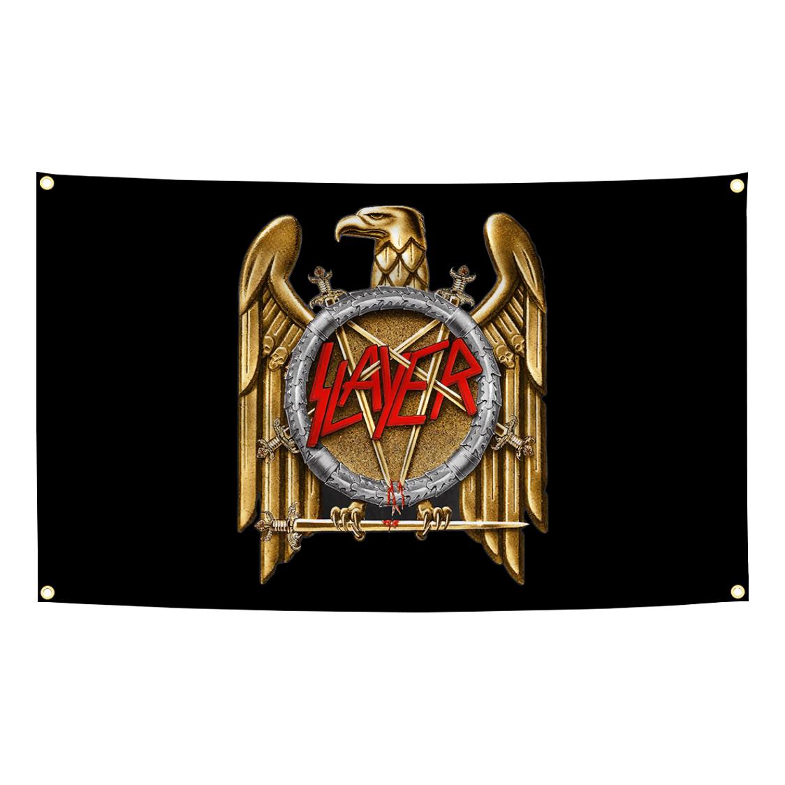 Jmg Household Supplies S-Slayers Heavy Rock Band Flag Motorcycle Tapestry 90X150cm Polyester Printing Banner Garage Wall Art Out Door Decoration