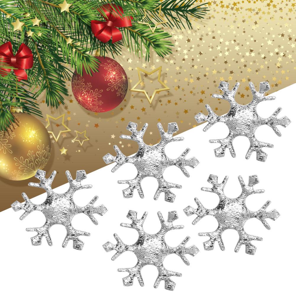 200 Pcs Snowflakes Confetti Non Woven Fabric Christmas Party Decoration Snowflakes(Silver )