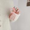 Ins Pink Biscuit Cartoon 3d Relif Round Keychain Earphone Case For Apple Airpod 2 3 Pro 2nd 1 Wireless Bluetooth Charging Box