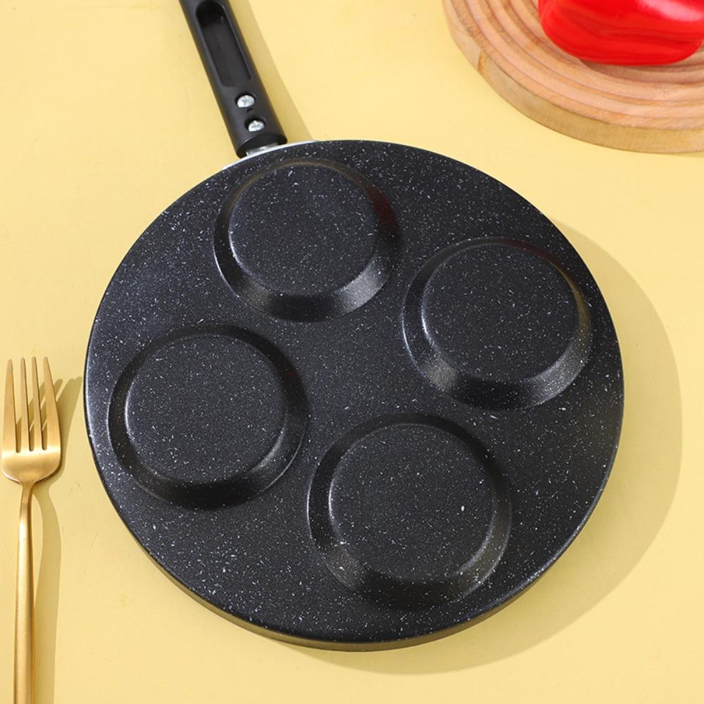 4 Hole Breakfast Egg Pan Round Egg Cooker Durable Egg Frying Pan  Burger Shop
