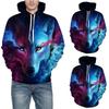 Vibrant Skull Print Digital Pullover Hoodie For Men Comfortable Loose Fit