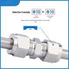 304 Stainless Steel Straight Ferrule Tube Connector