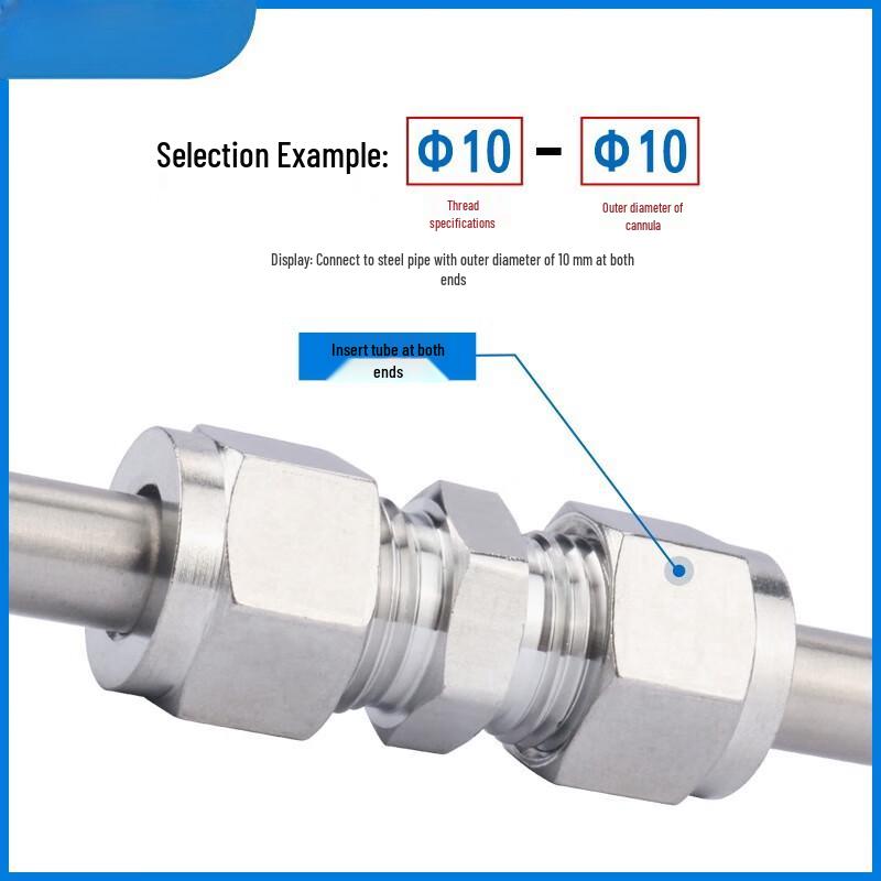 304 Stainless Steel Straight Ferrule Tube Connector