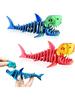 3D Printed Shark Animals - 2Pcs Flexible For Adults, Home Office Decor, Stocking Stuffers Bulk, Birthday Party Halloween