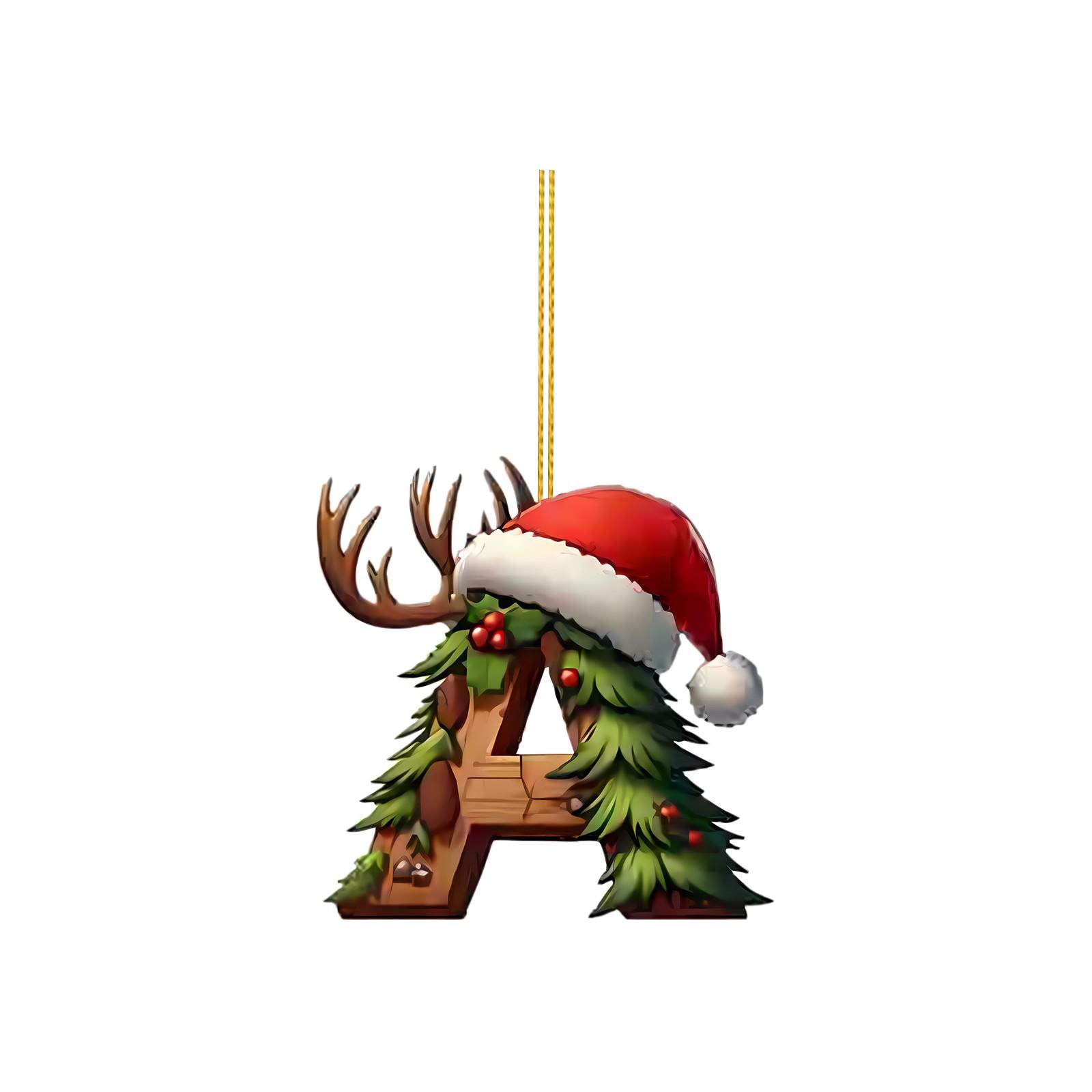 

2D 26 букв Рождественские украшения Акриловые плоские Рождественские елки Украшения для дома Украшения One Size