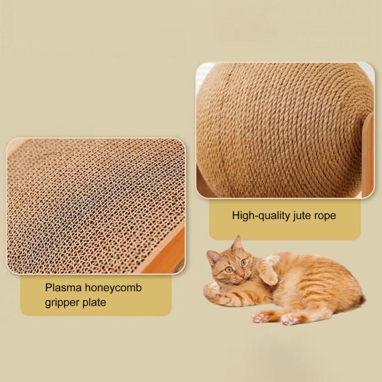 Cat Scratching Arch And Ball Interactive Cat Scratching Ball Arched Scratch Pad with Wooden Frame