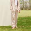 Men Straight Fit Trouser Pants Linen Cotton Blend Casual Flat Front