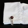 Cufflinks Amethyst and Swarovski Cufflinks with Chain [Kamakura Workshop]