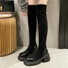 Elastic thin boots thick-soled suede long boots over the knee boots children's new popular autumn and winter velvet high boots