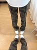 Men's Winter Slim Fit Camouflage Cargo Bootcut Jeans with Straight Leg and Velvet Lining.