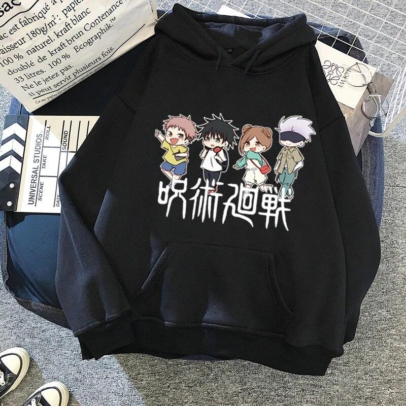 Jujutsu Kaisen Japan Satoru Gojo Толстовки с принтом унисекс Свободные размеры WoУнисекс Одежда Флисовые толстовки Повседневный спортивный костюм с героями мультфильмов L