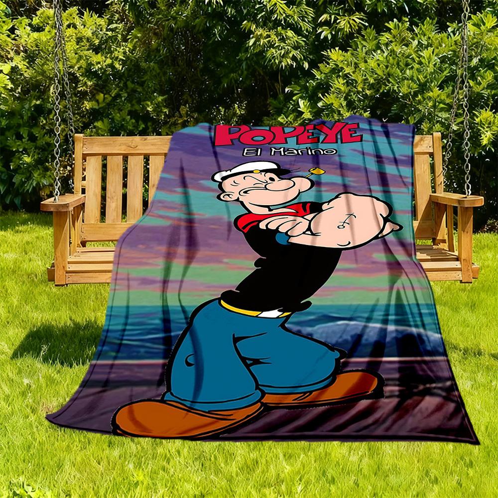 1pc Popeye Sailor Outdoor Blanket Lightweight Flannel, All-Season Use for Sofa, Bed, Travel, Camping, Living Room, Office, Couch027