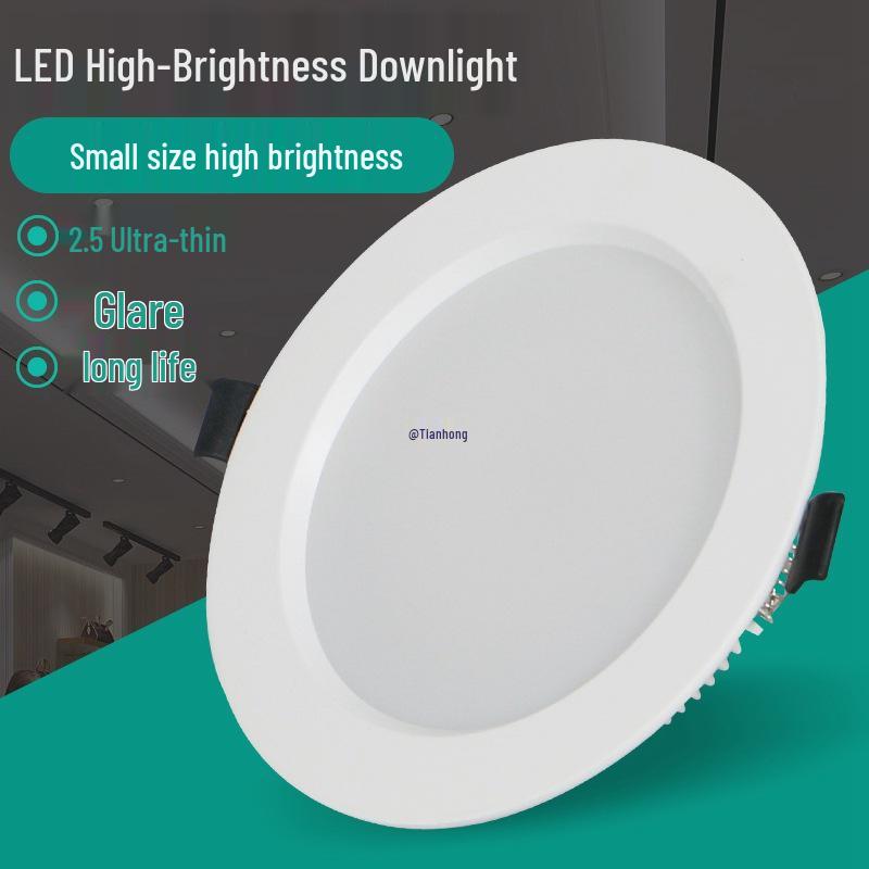 

Round Recessed Downlight for Ceiling - Available in 3, 4, 5, 6, and 9-inch Sizes 2.5 inch 6W White Light, Cutout 65-85MM