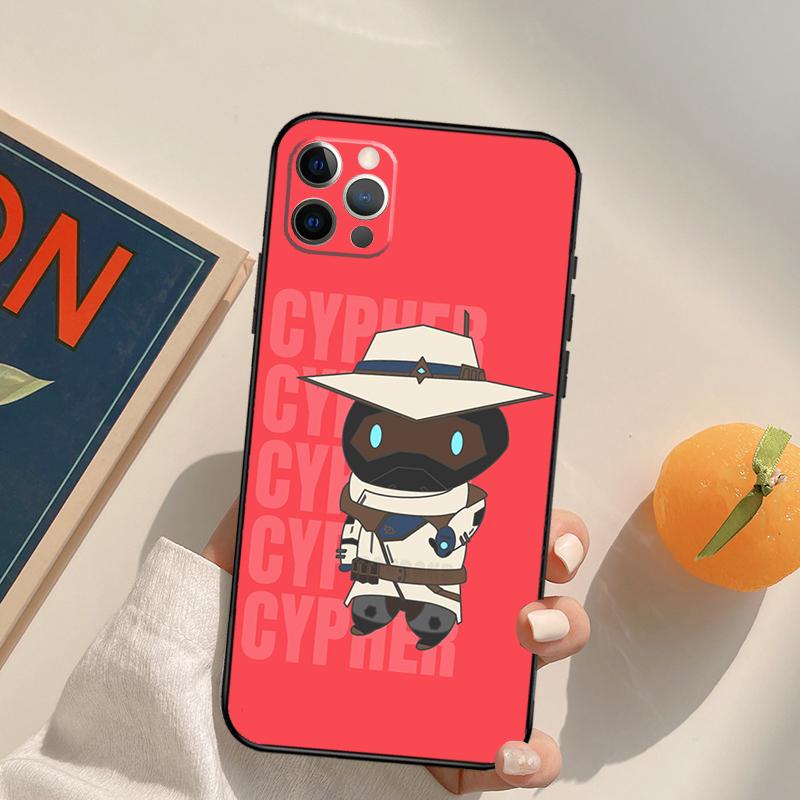 Cute Cartoon Chibi Valorant Funda Case For iPhone 16 Pro Max 15 14 11 12 13 Pro Max Mini XR 16e 16 15 Plus Phone Cover