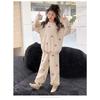 Girls Winter Coral Fleece Loungewear Set Big Kid Heart Pattern
