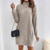 Women's 25th Anniversary High Neck Knit Dress - Autumn/Winter Fashion