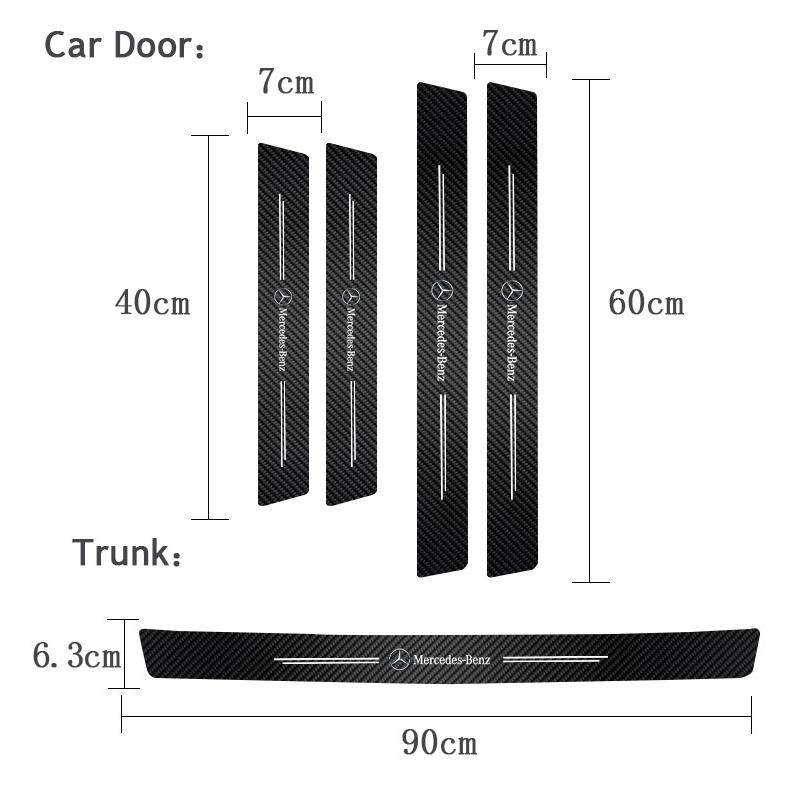 CRG1 1/4/5Pcs Car Door Sill Protector Strip Anti-Scratch Sticker Hubcap For Mercedes Benz AMG GLC GLE CLA GLB GLK W204 W205 W206 W211