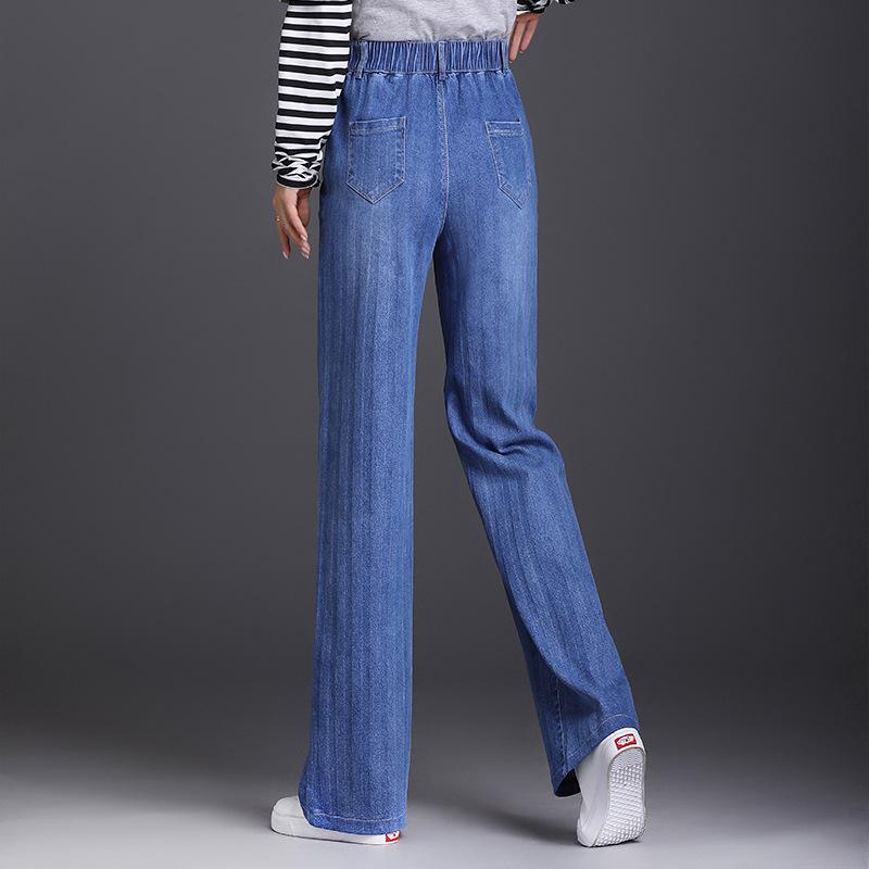 Plus Size Women's Tencel Denim High-Waisted Wide-Leg Pants - Soft, Flattering, and Lightweight for Spring/Summer