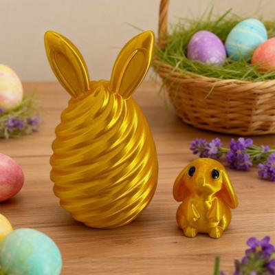 Huevo de Pascua Impreso en 3D con Mini Conejo Dentro Huevo de Conejo Espiral Juguete Fidget para Decoración del Hogar y la Oficina Rellenos para Cestas de Pascua para Niños Adultos