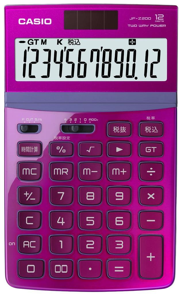 Casio Design Just 12 Pink Calculator, Type, Digits, JF-Z200PK-N,