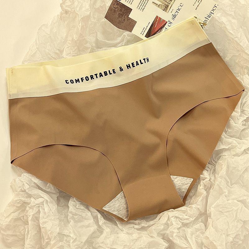 

Шовкові трусики Traceless Ice. Жіноча нижня білизна Letter, дихаюча довжина талії, нейлон, бавовна, промежину. Трикутні трусики для дівчат з високою еластичністю XL коричневий