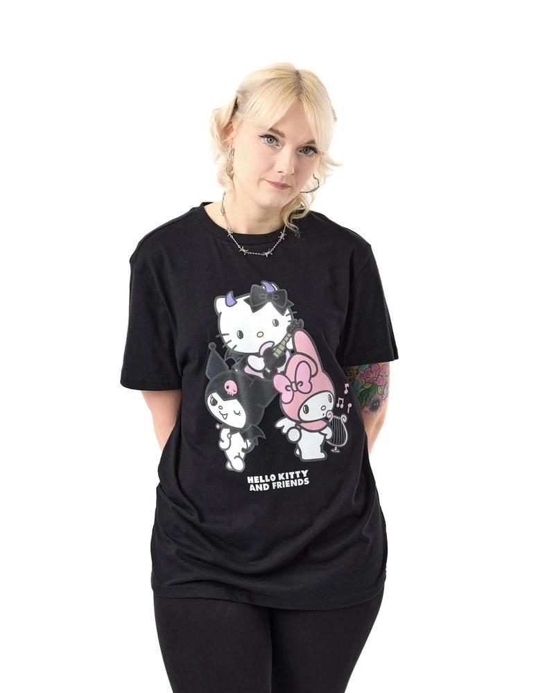 Hello Kitty Short Sleeved TShirt womens Black Official Merch M