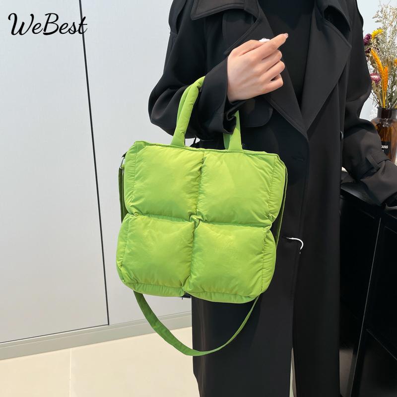

New lightweight and stylish small down handbag зелений