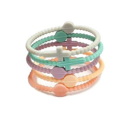 5Pcs Simple Cross Bracelet Silicone Thin Bracelets Children'S Colorful Bracelets