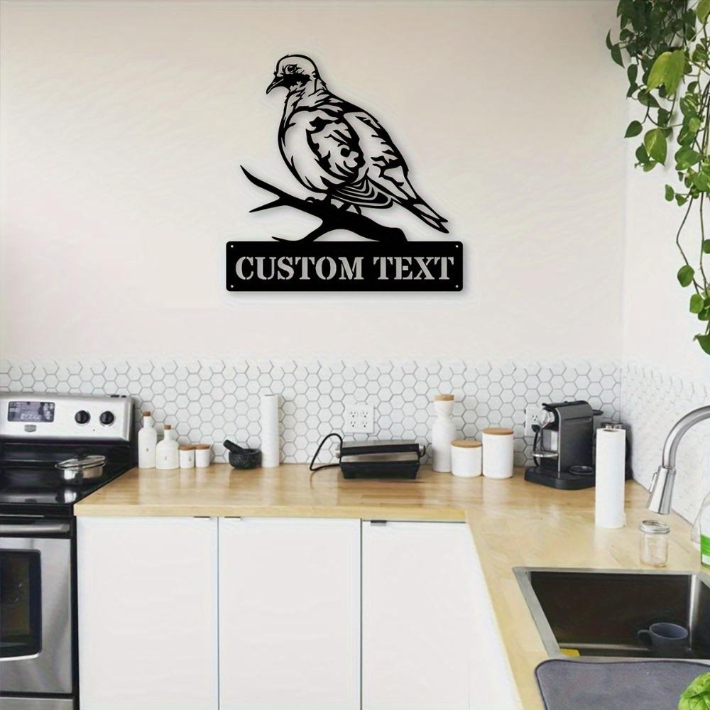 Personalized Bird Metal Wall Art Custom Text Modern Sculpture Indoor Outdoor Holiday Decor