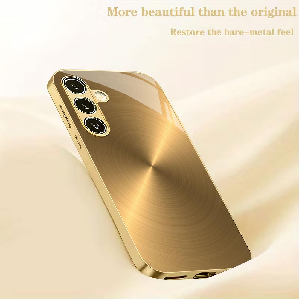 Skleněné pouzdro na telefon s galvanickým pokovením z nerezové oceli vhodné pro Samsung Galaxy S26 S25 S24 S22 S21 S20 FE/Ultra/Plus proti pádu