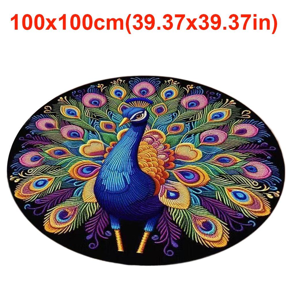 Non-slip Peacock Mat Special-shaped Door Gasket Peacock Carpet  for Living Room Tea Table Bedside