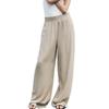 Spring Women's Silk Satin Elastic Waist Wide-Leg Pants - Stylish & Slimming