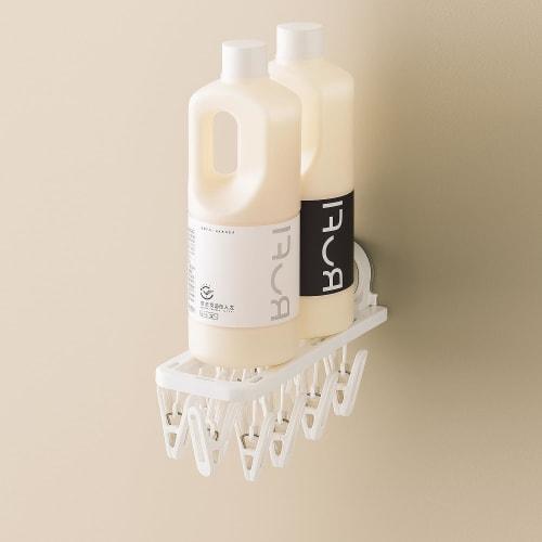 Powerful Vacuum Suction Cup Mini Clothes Dryer, 9-Pinch, Foldable, Space-Saving, Windproof, Indoor/Outdoor Use, Small Item Storage (White)