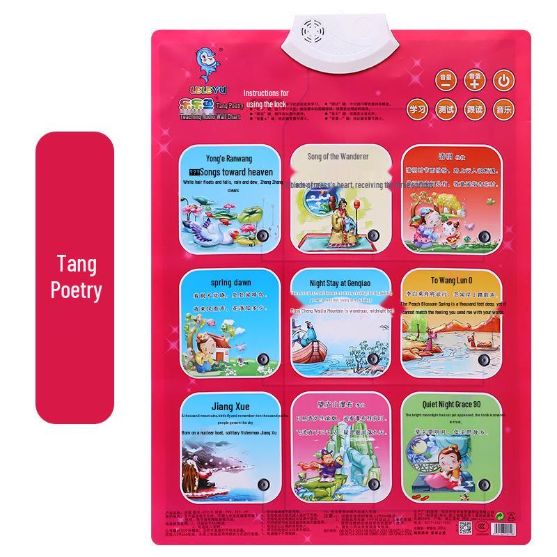 Leleyu Embossed Sound Wall Chart: Early Education Toy for Kids (Pinyin & Numbers Learning)