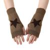 Unisex Fashionable Half-Finger Star Knit Wool Gloves - Warm Fingerless Faux Sleeve for Winter and Autumn