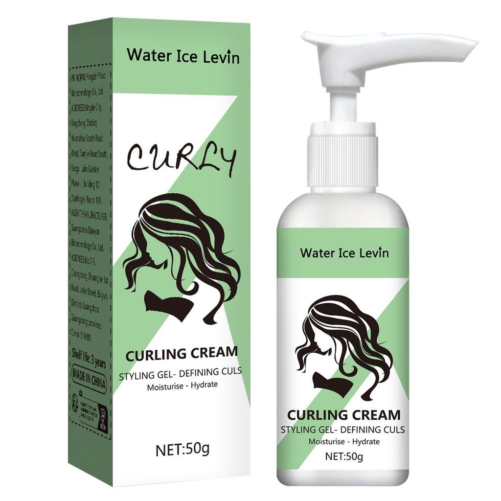 Water Ice Levin Crema Definente Anti-Crespo 200ml - Crema Styling Idratante per Capelli Ricci, per Ricci Definiti e Rimbalzanti